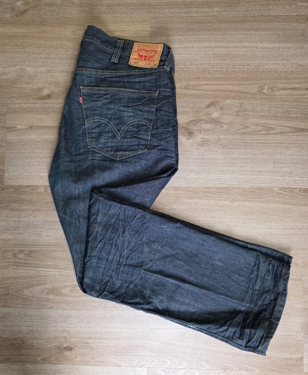 Levi's 501 Original Jeans Men's 38x30 Dark Wash Button Fly Straight Denim